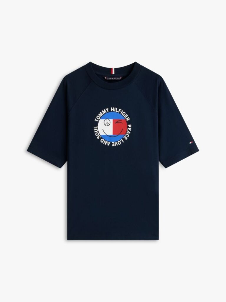 Blue Tricou Cu Logo Smiley Si Steag  Baieti