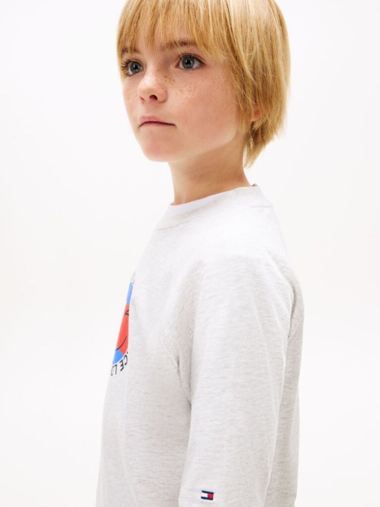 Gri Tricou Cu Logo Smiley Si Steag  Baieti