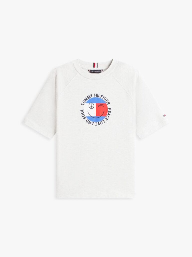 Gri Tricou Cu Logo Smiley Si Steag  Baieti