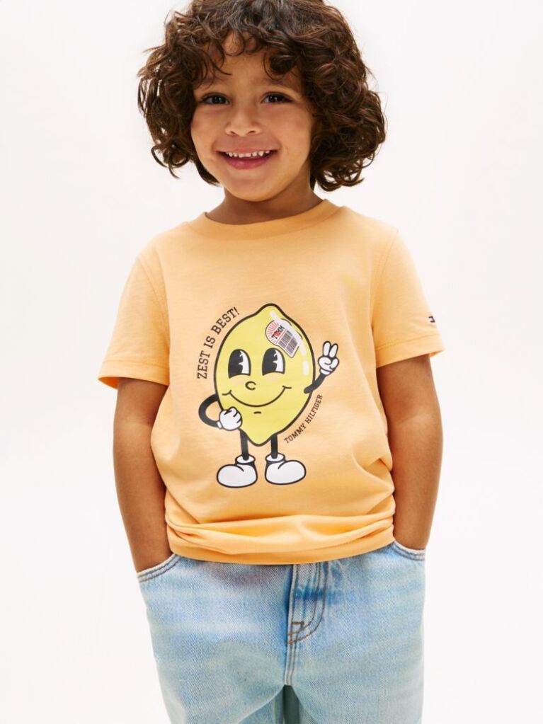 Portocaliu Tricou Din Jersey Cu Imprimeu Grafic  Baieti
