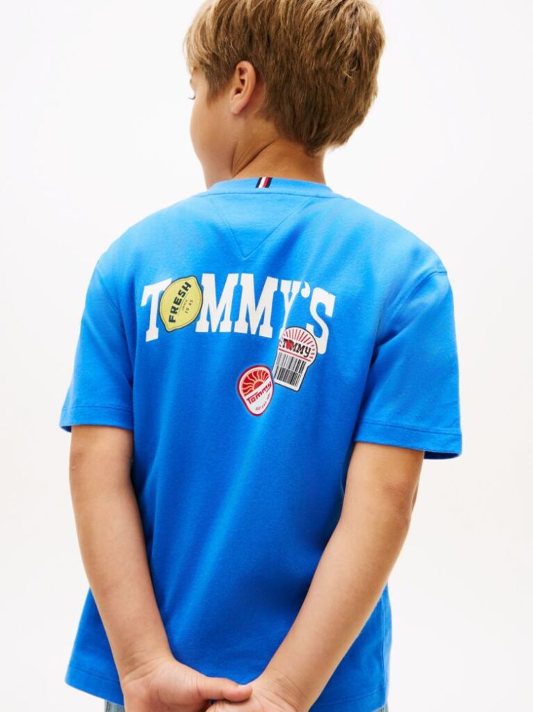 Blue Tricou Cu Imprimeu Grafic Pe Spate  Baieti
