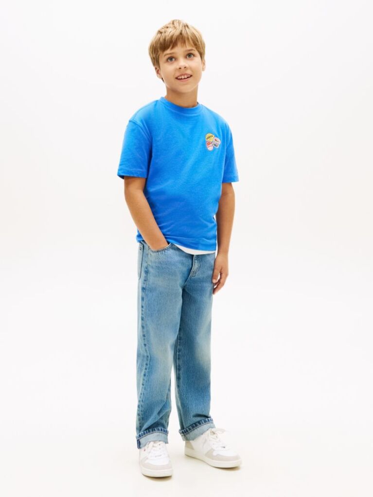 Blue Tricou Cu Imprimeu Grafic Pe Spate  Baieti
