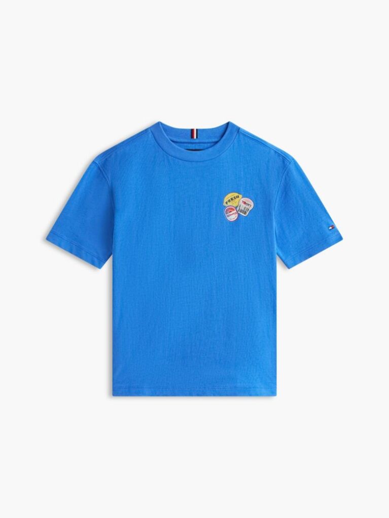 Blue Tricou Cu Imprimeu Grafic Pe Spate  Baieti