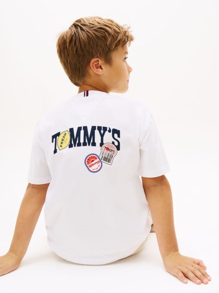 Alb Tricou Cu Imprimeu Grafic Pe Spate  Baieti