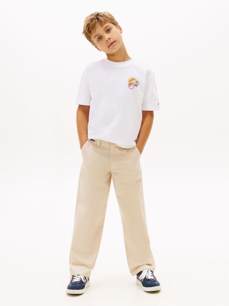 Alb Tricou Cu Imprimeu Grafic Pe Spate  Baieti
