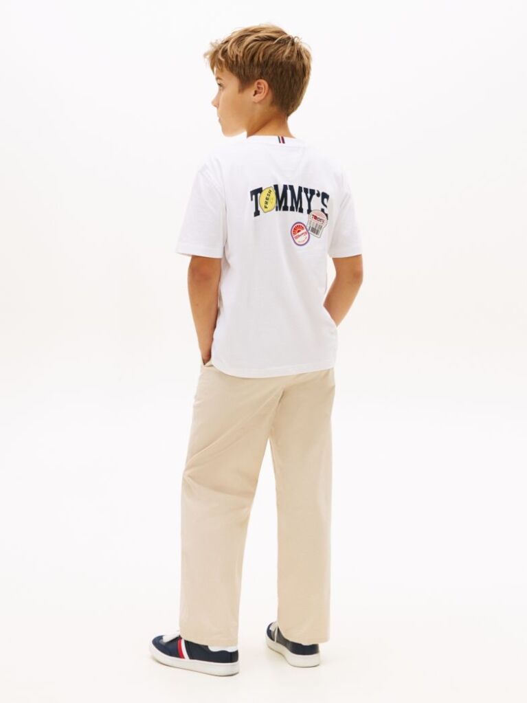 Alb Tricou Cu Imprimeu Grafic Pe Spate  Baieti