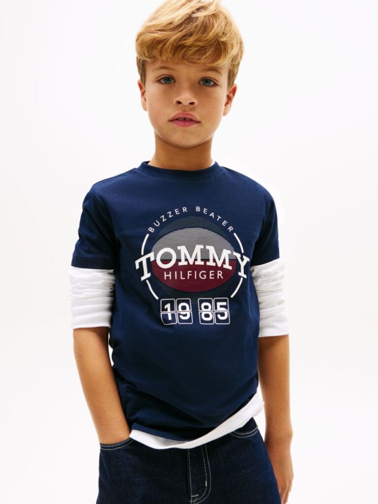Blue Tricou Cu Imprimeu Grafic De Baschet  Baieti