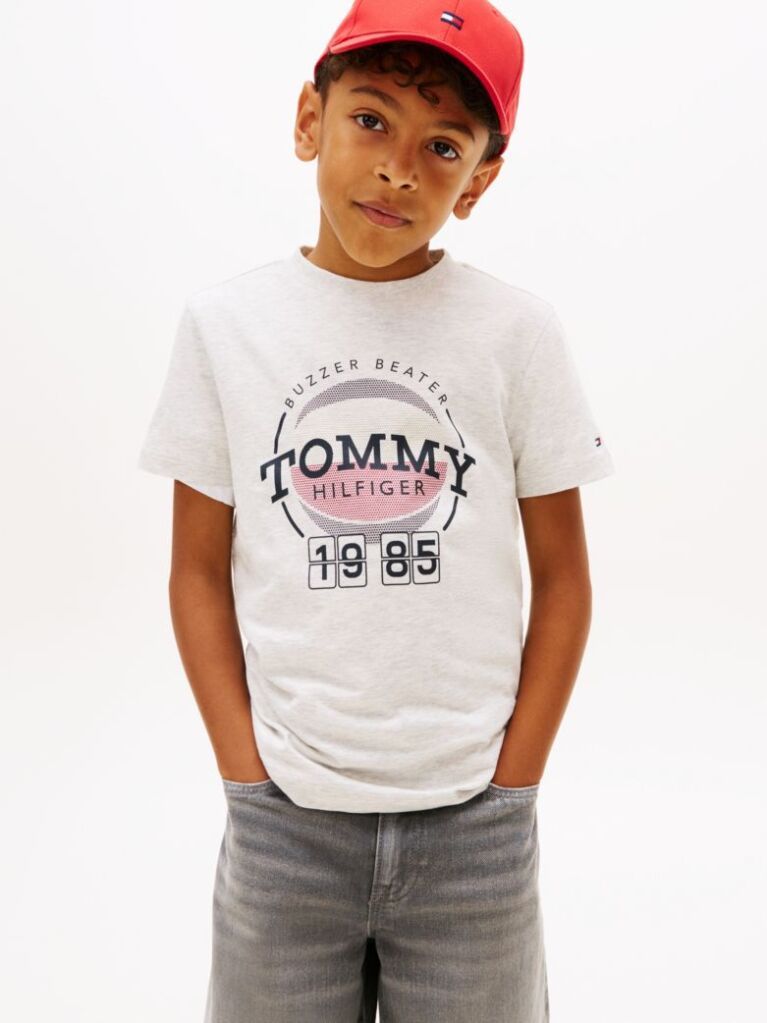 Gri Tricou Cu Imprimeu Grafic De Baschet  Baieti