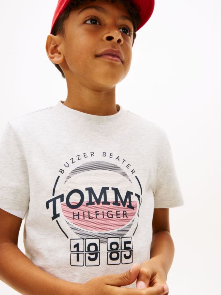 Gri Tricou Cu Imprimeu Grafic De Baschet  Baieti