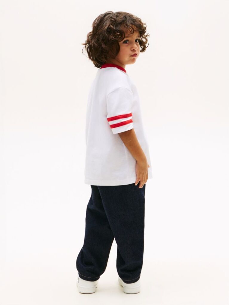Alb Tricou Din Jersey Cu Imprimeu Cu Steag  Baieti