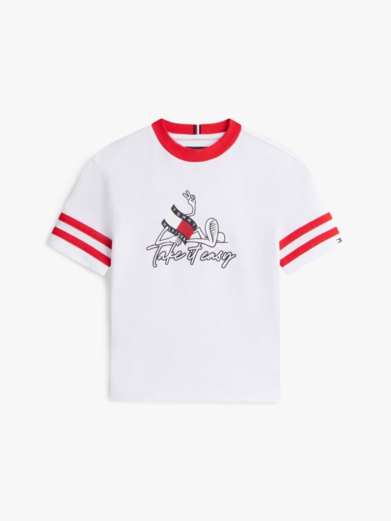 Alb Tricou Din Jersey Cu Imprimeu Cu Steag  Baieti