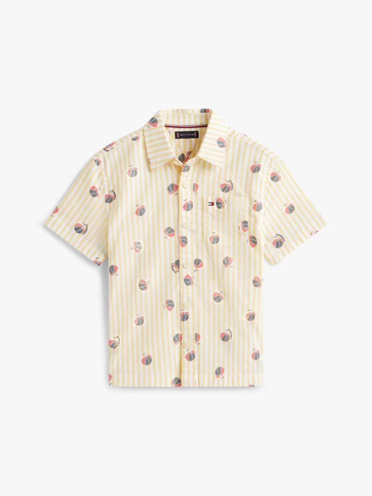 Multi Print Ithaca Stripe Short Sleeve Oxford Shirt  Boys