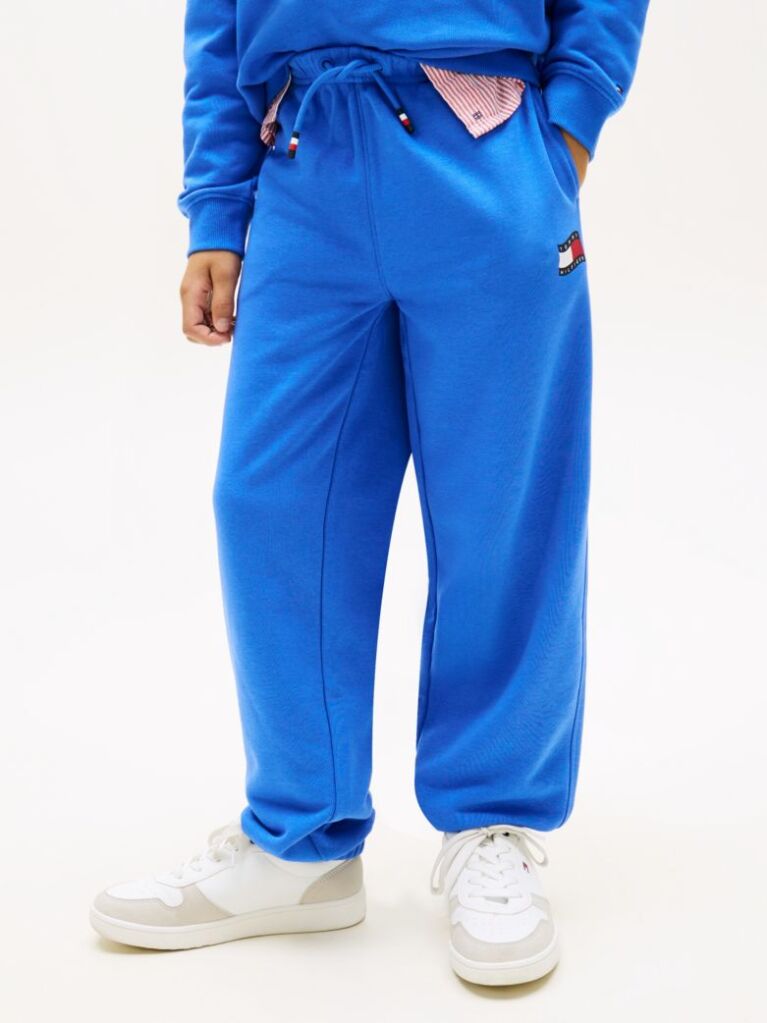 Blue Pantaloni De Jogging Terry Cu Logo Si Steag  Baieti