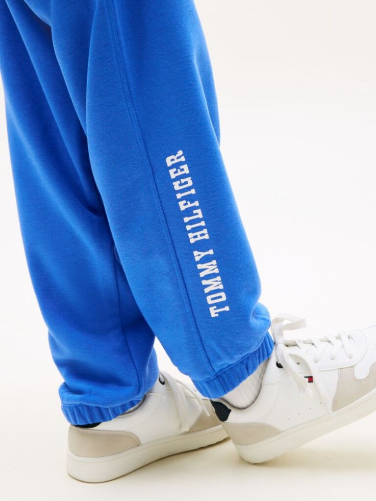 Blue Pantaloni De Jogging Terry Cu Logo Si Steag  Baieti