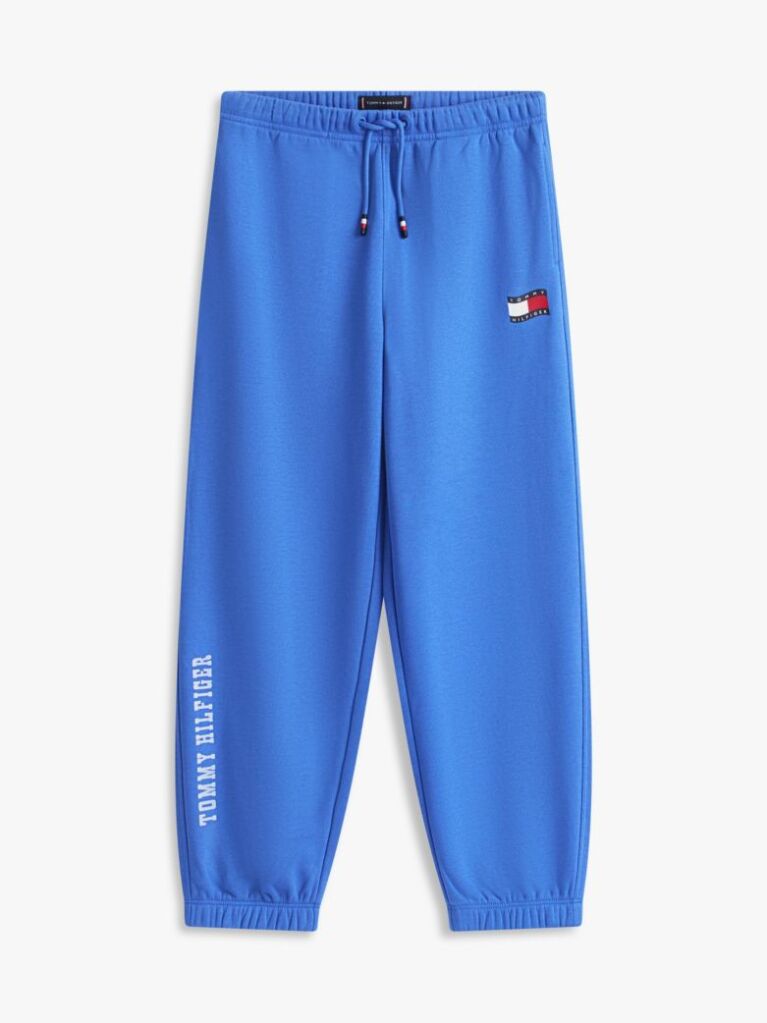 Blue Pantaloni De Jogging Terry Cu Logo Si Steag  Baieti