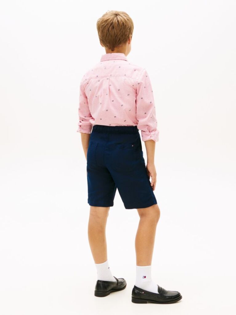 Blue Linen Blend Relaxed Shorts  Boys