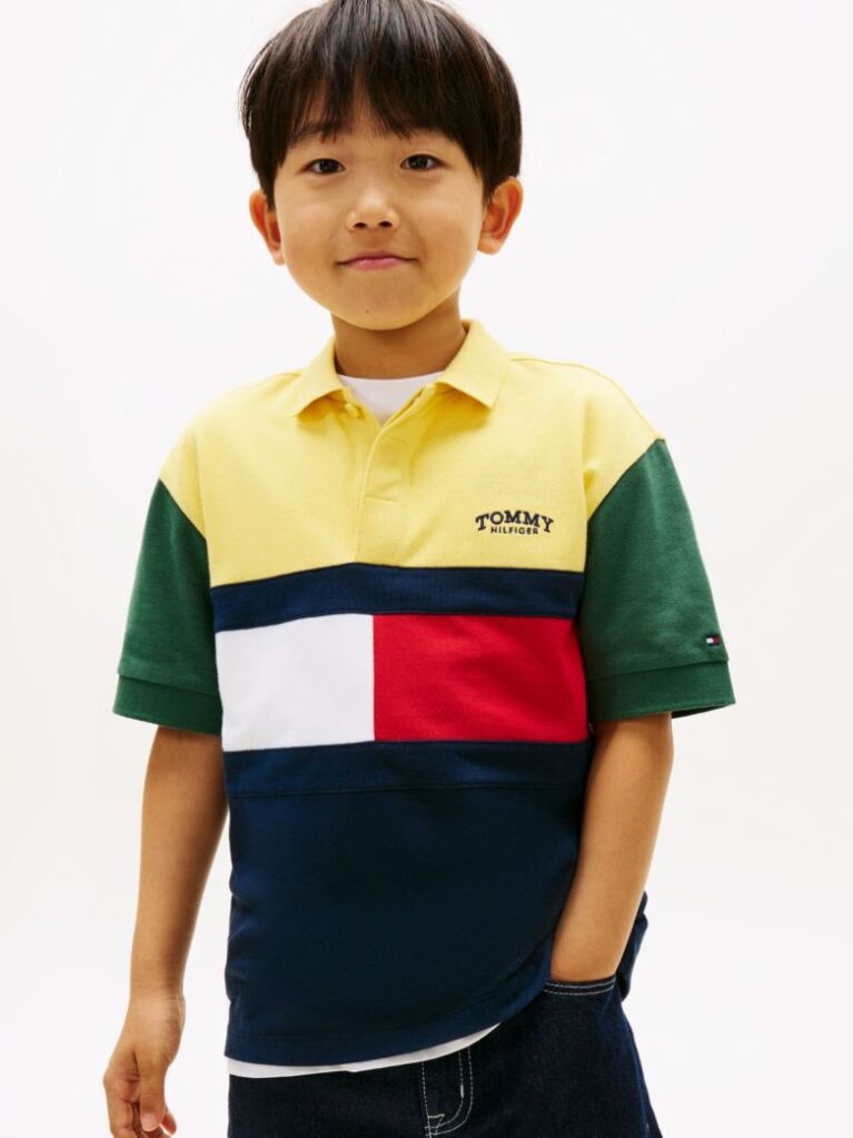 Multi Colour-Blocked Pique Polo Shirt  Boys