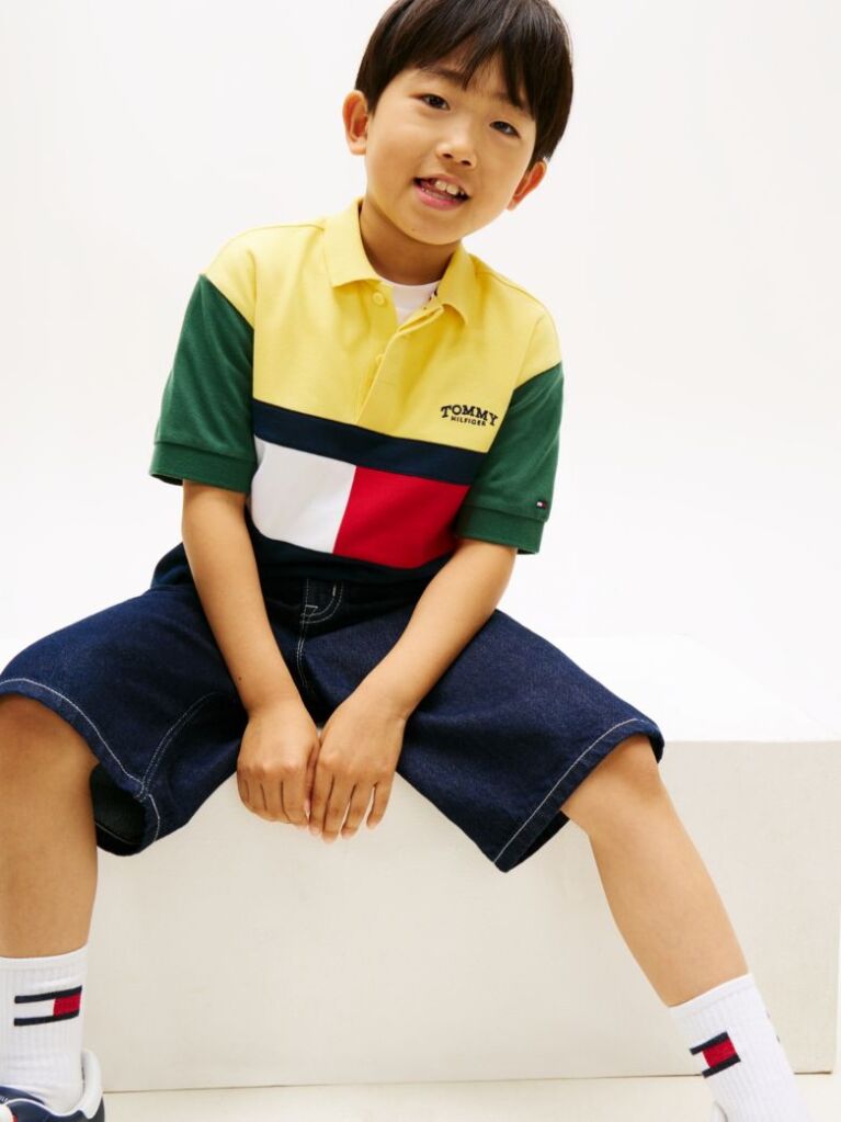 Multi Colour-Blocked Pique Polo Shirt  Boys