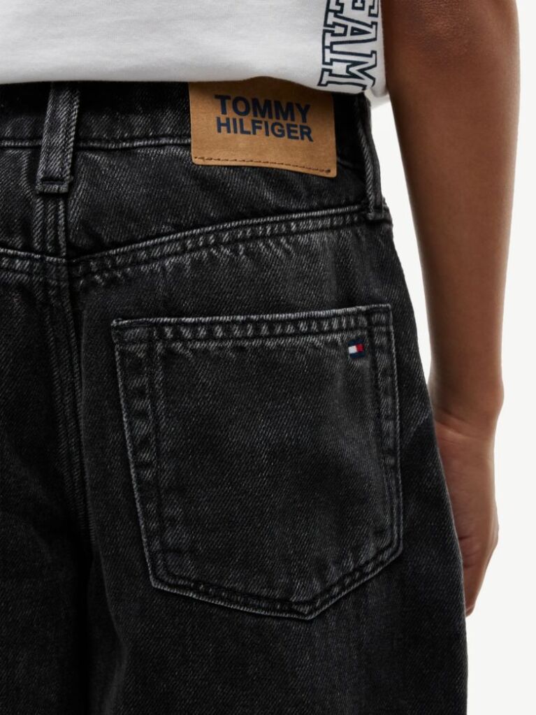 Denim Blugi Negri Cu Croiala Lejera Si Picior Barrel  Baieti