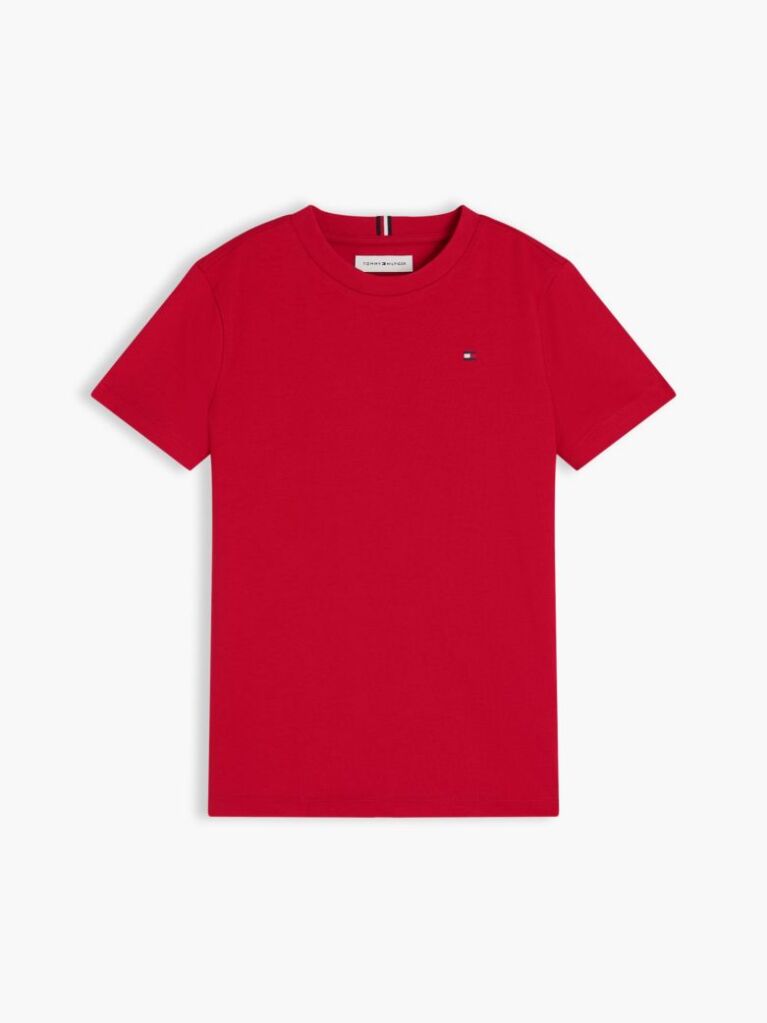 Rosu T-Shirt Cu Guler Crew  Baieti