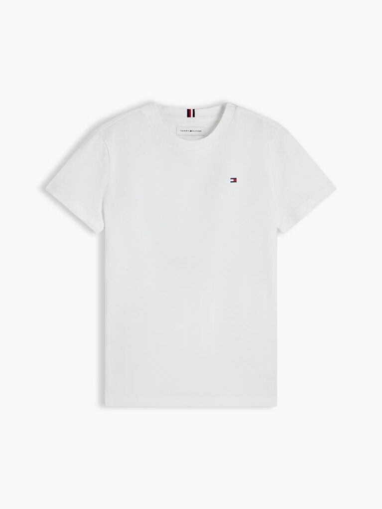 Alb T-Shirt Cu Guler Crew  Baieti