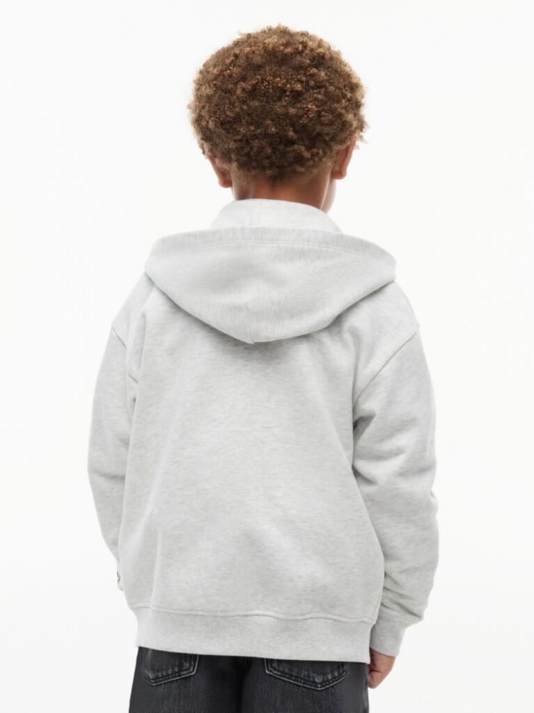Grey Varsity Logo Appliqué Zip-Thru Hoody  Boys