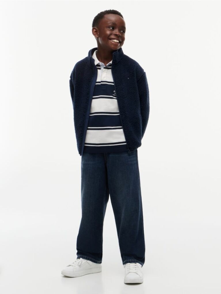 Blue Back Flag Polar Fleece Zip-Thru Sweatshirt  Boys