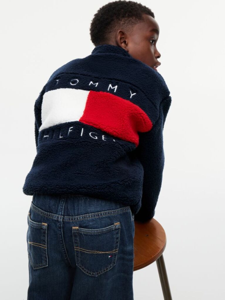 Blue Back Flag Polar Fleece Zip-Thru Sweatshirt  Boys