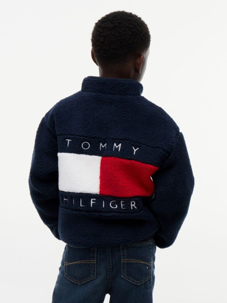 Blue Back Flag Polar Fleece Zip-Thru Sweatshirt  Boys
