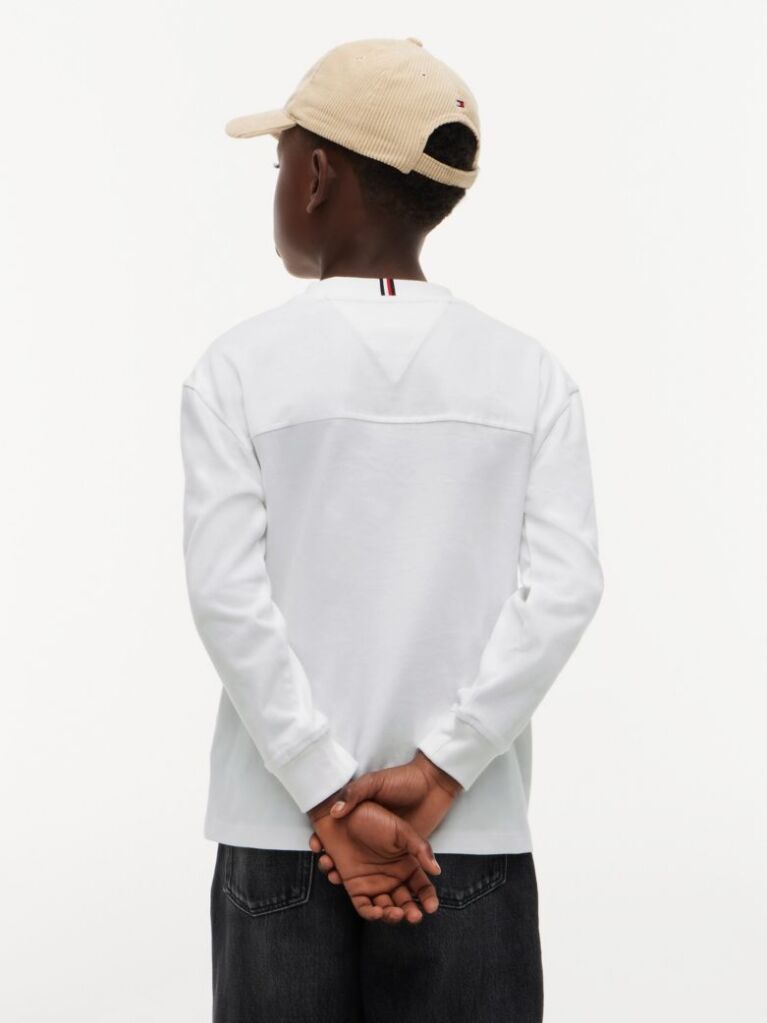 White Logo Long Sleeve T-Shirt  Boys
