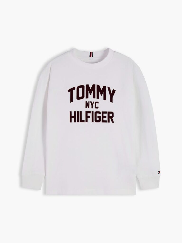 White Logo Long Sleeve T-Shirt  Boys