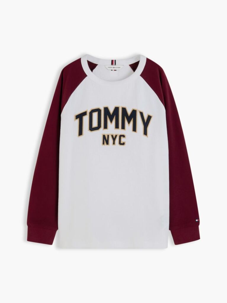 White Colour-Blocked Varsity Logo T-Shirt  Boys
