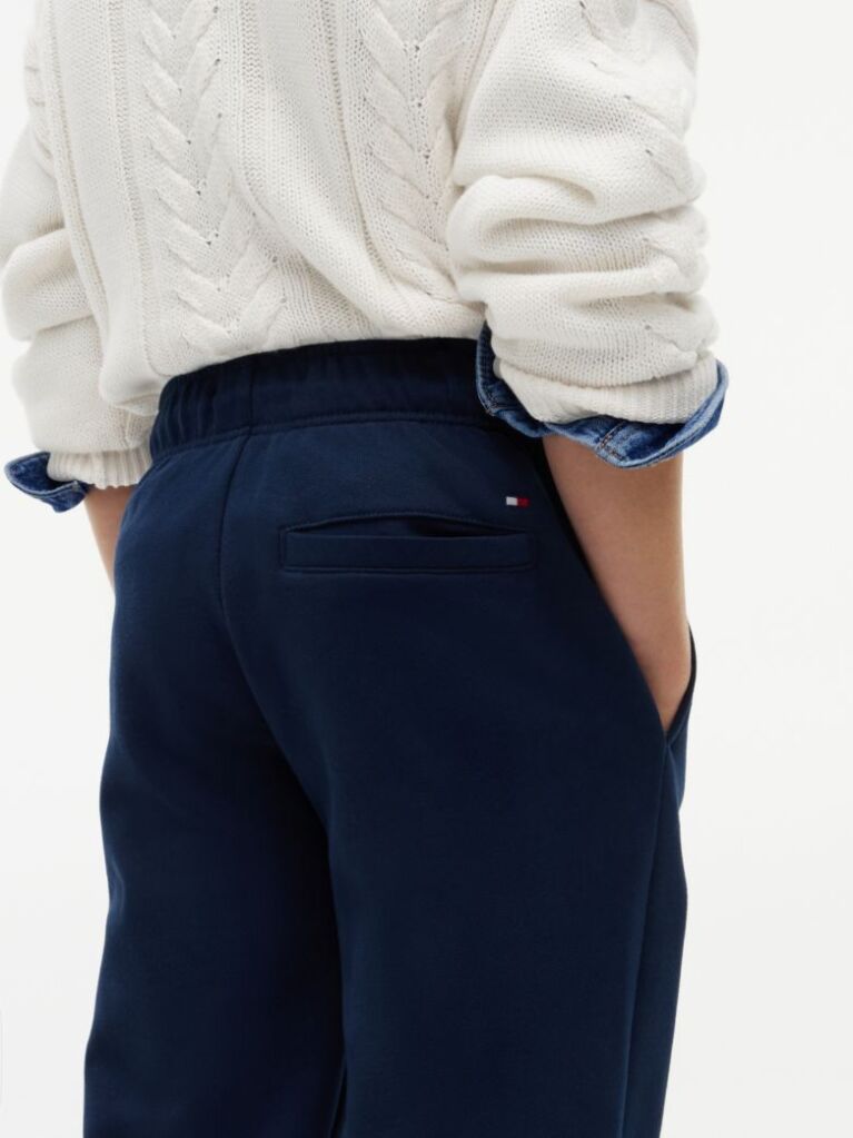 Blue Joggers Cu Logo Din Suede  Baieti