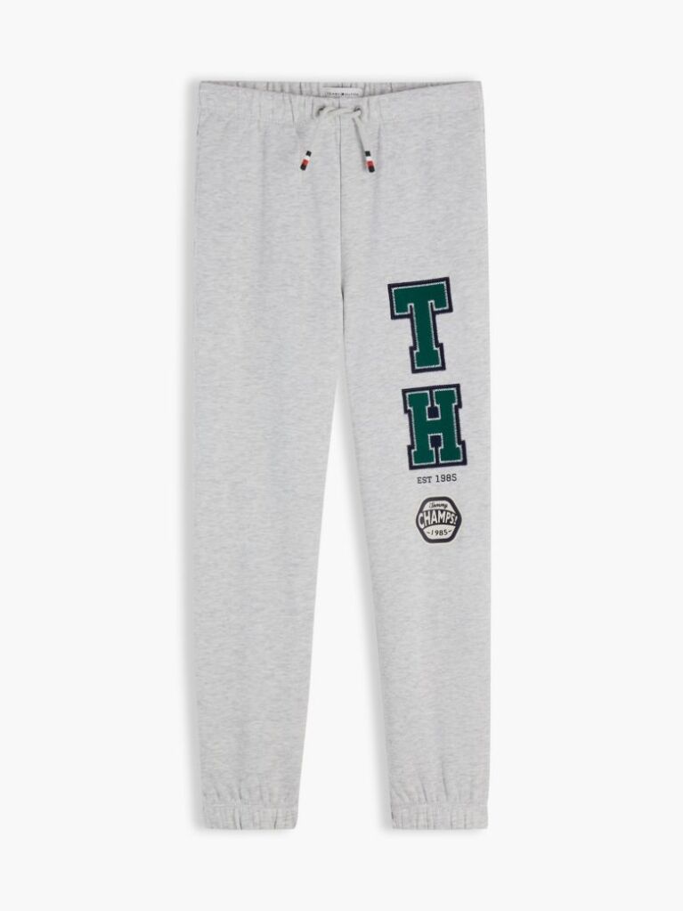Gri Joggers Varsity Cu Logo Appliqué Si Cordon  Baieti