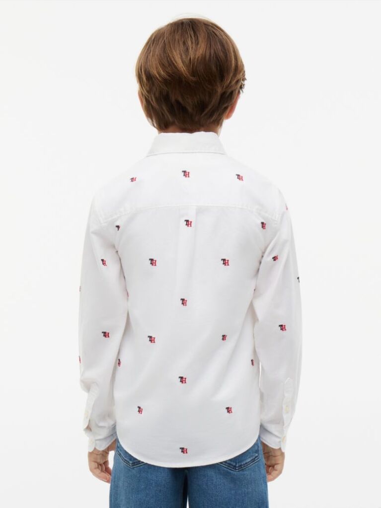 Alb Camasa Oxford Varsity Cu Croiala Regular  Baieti