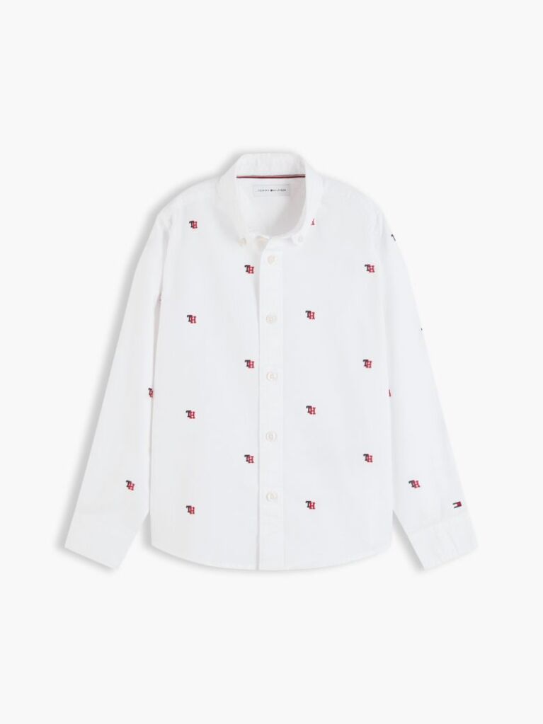Alb Camasa Oxford Varsity Cu Croiala Regular  Baieti
