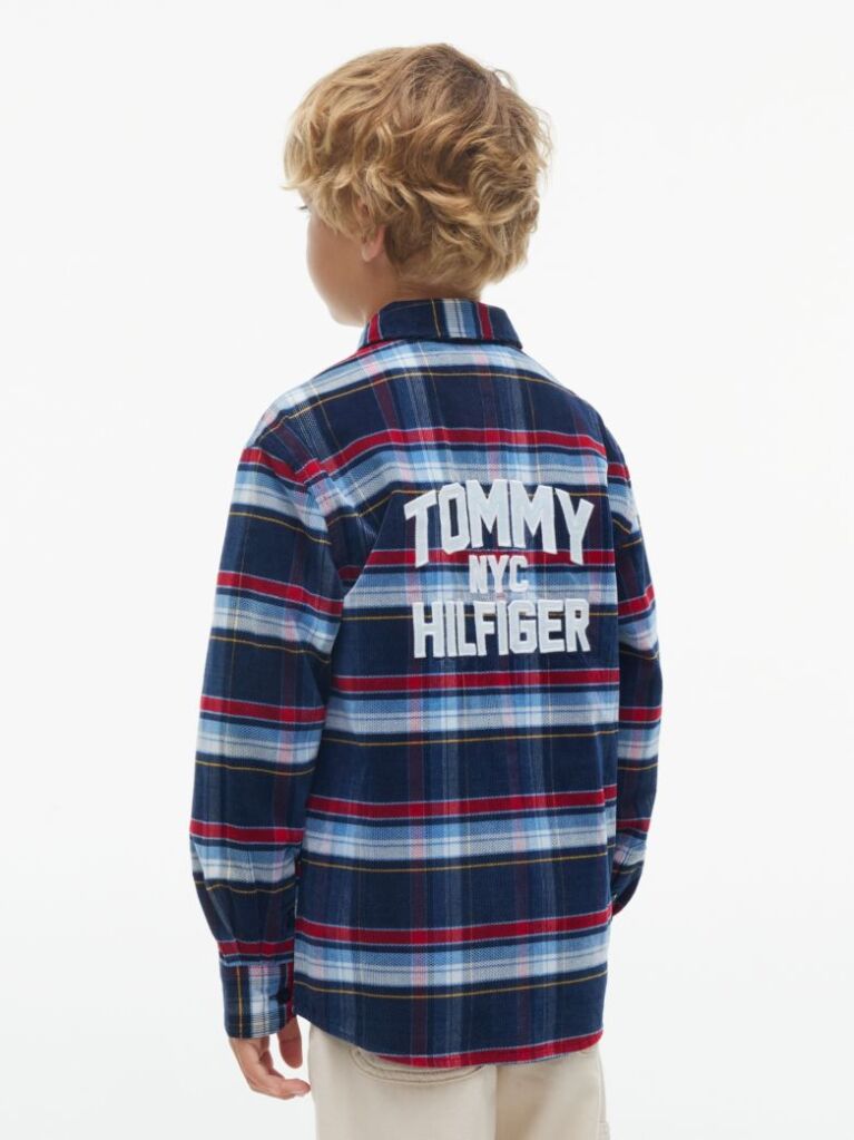 Multi Regular Fit Back Graphic Check Corduroy Shirt  Boys