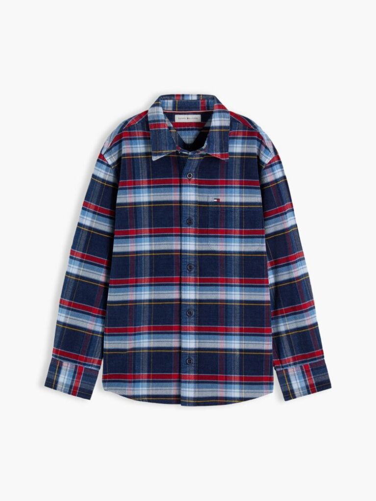 Multi Regular Fit Back Graphic Check Corduroy Shirt  Boys