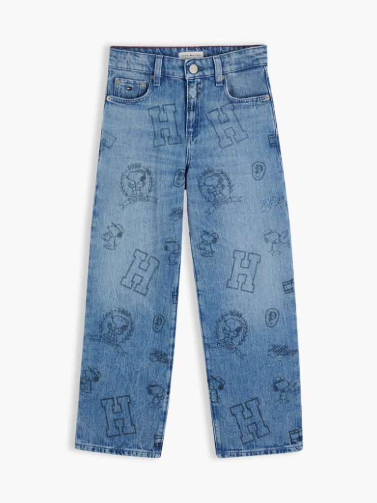 Denim Blugi Peanuts® Uzati Cu Croiala Loose  Baieti