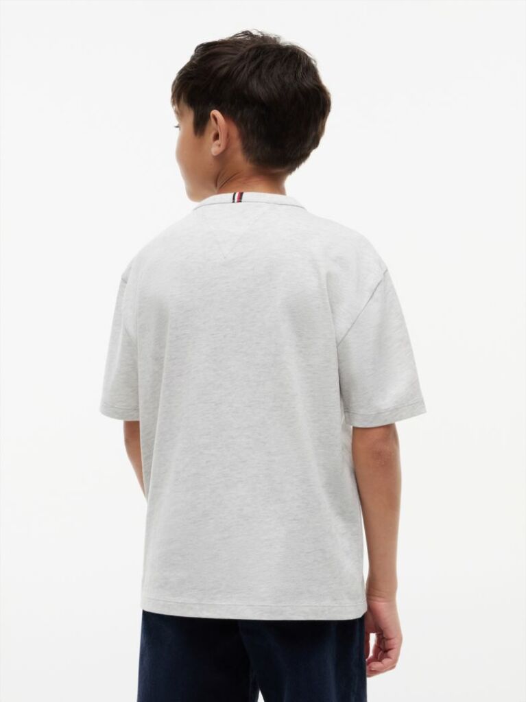 Gri T-Shirt Varsity Din Jerseu Cu Logo  Baieti