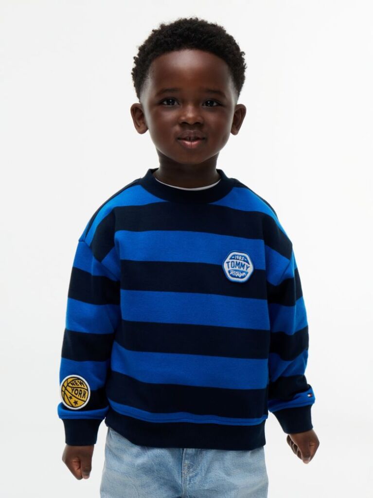 Multi Bluza De Trening Cu Logo Si Guler Rotund  Baieti