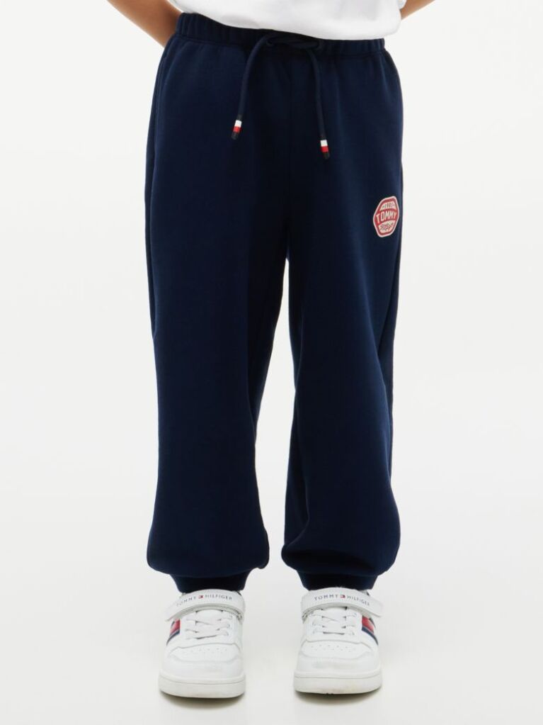 Blue Joggers Cu Croiala Larga Si Logo  Baieti