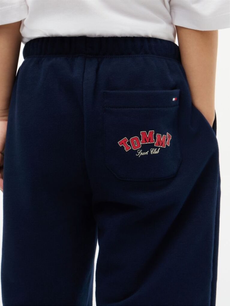 Blue Joggers Cu Croiala Larga Si Logo  Baieti