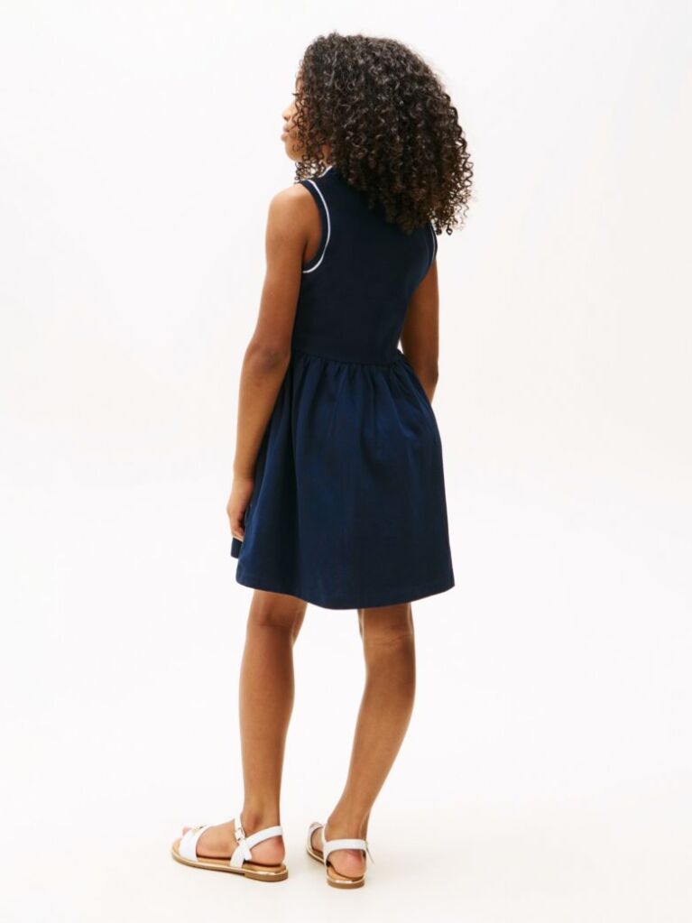 Blue Rochie Polo Esentiala Fara Maneci Fit And Flare  Fete