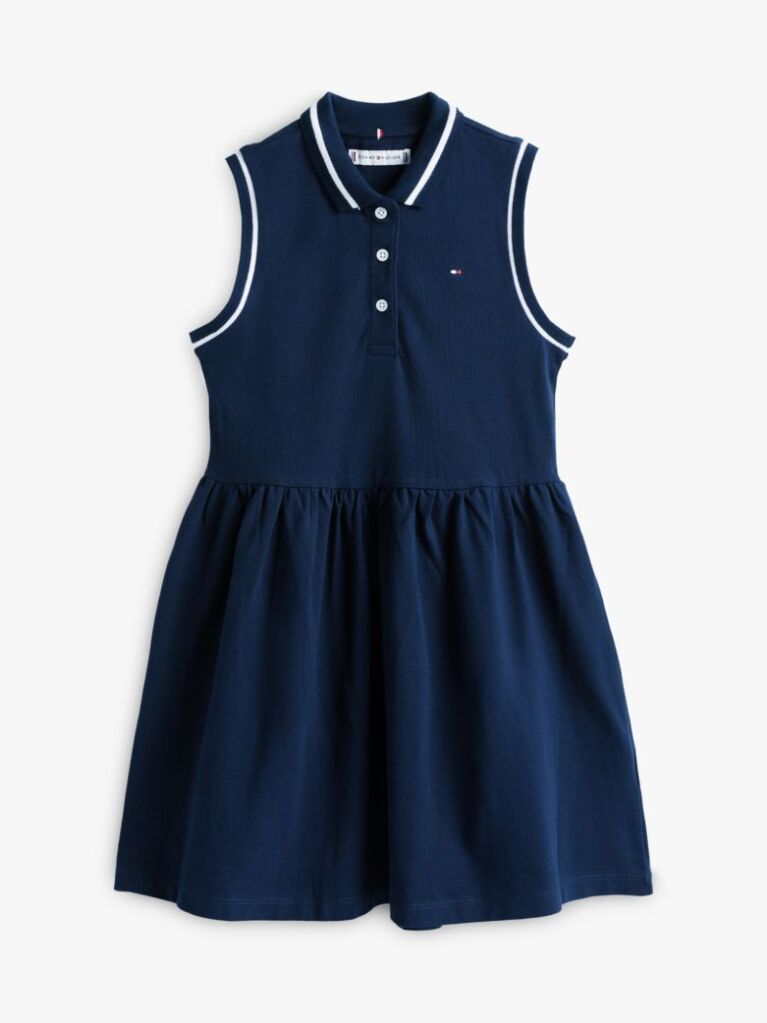 Blue Rochie Polo Esentiala Fara Maneci Fit And Flare  Fete