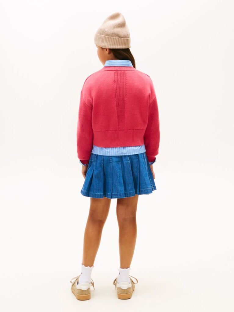 Pink Logo Embroidery Relaxed Crew Neck Jumper  Girls