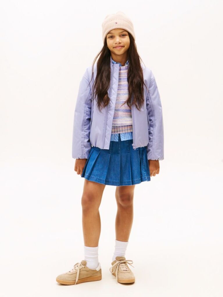 Purple Essential Relaxed Padded Bomber Jacket  Girls