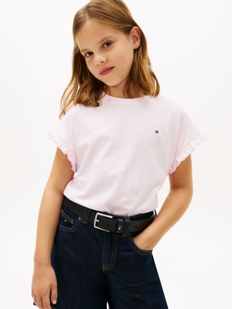 Roz Essential Top Relaxat Cu Maneci Cu Volane  Fete