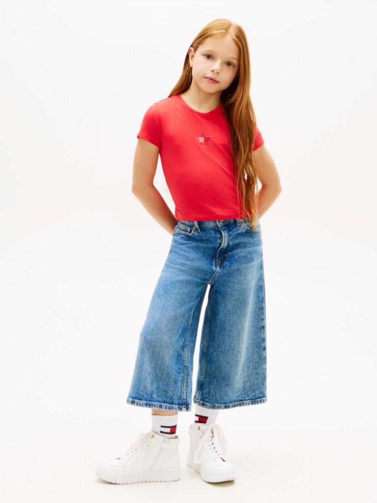 Red Extra Slim Star Flag T-Shirt  Girls