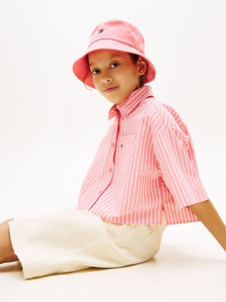 Multi Essential Camasa Relaxed Cu Maneci Scurte Si Dungi  Fete